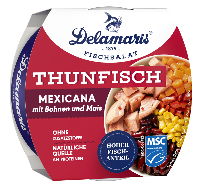 Delamaris Thunfisch Mexicana mit Bohnen und Mais 170 g